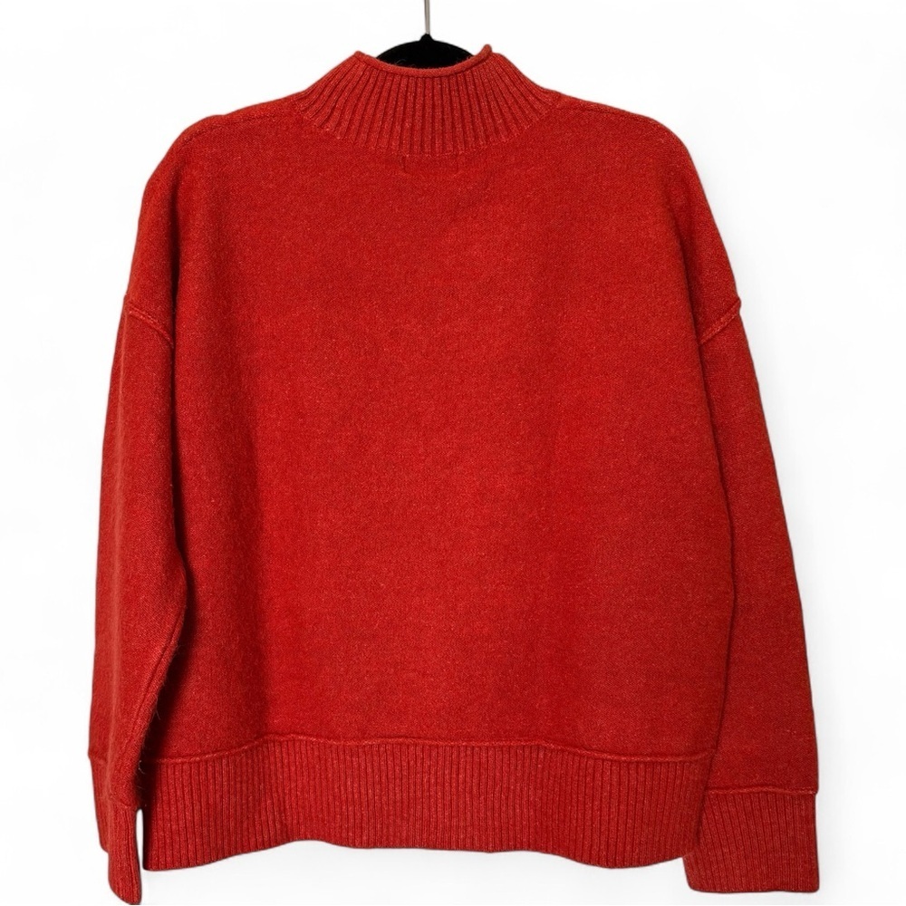 Universal Thread Mock Neck Sweater Rust Orange Size Large Oversized Ribbed Knit - Picture 4 of 8